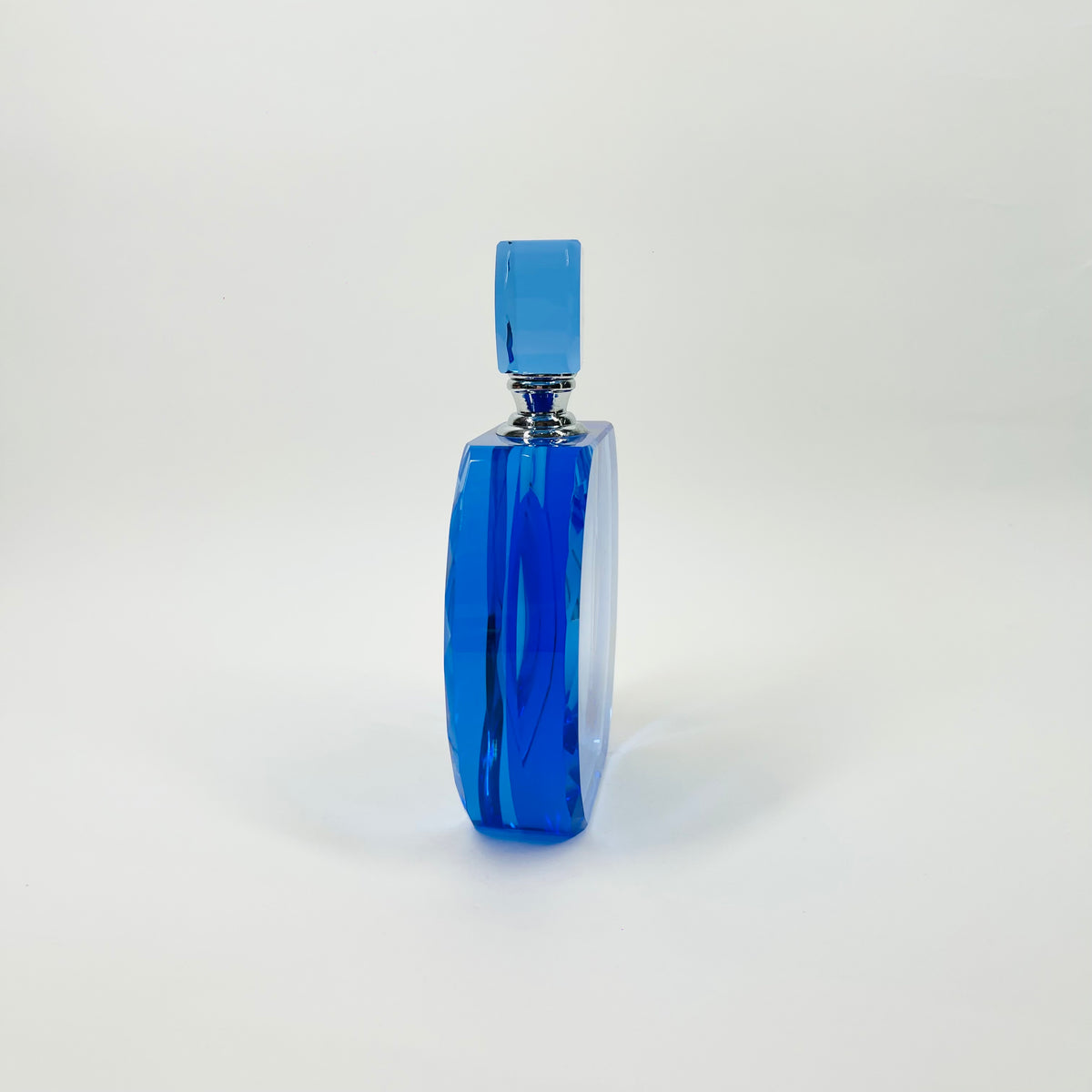 1980s CZECH BLUE CRYSTAL PERFUME BOTTLE