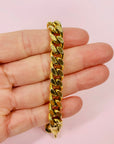 1980s GOLD PLATED CHUNKY CURB LONKS BRACELET