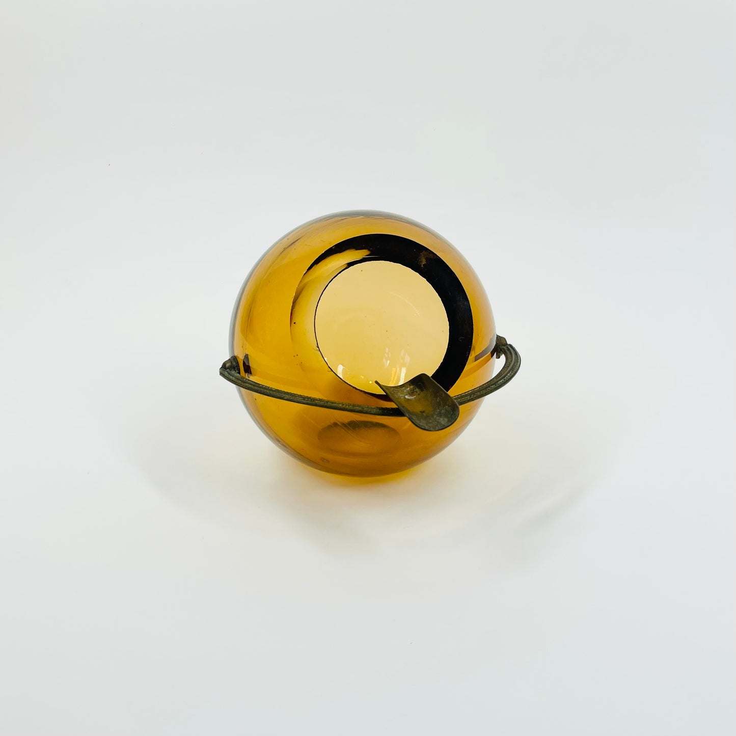 EXTREMELY RARE SPACE AGE MURANO AMBER GLASS ASHTRAY