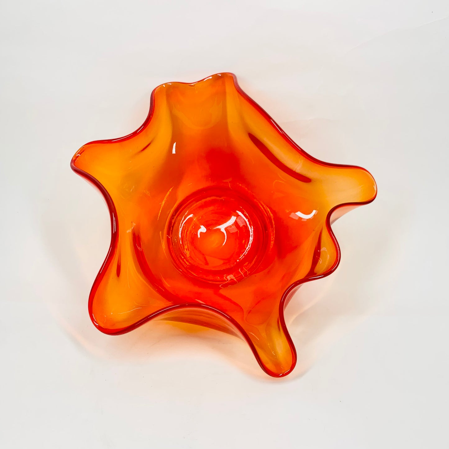 ORANGE RED OMBRE HANDKERCHIEF BOWL