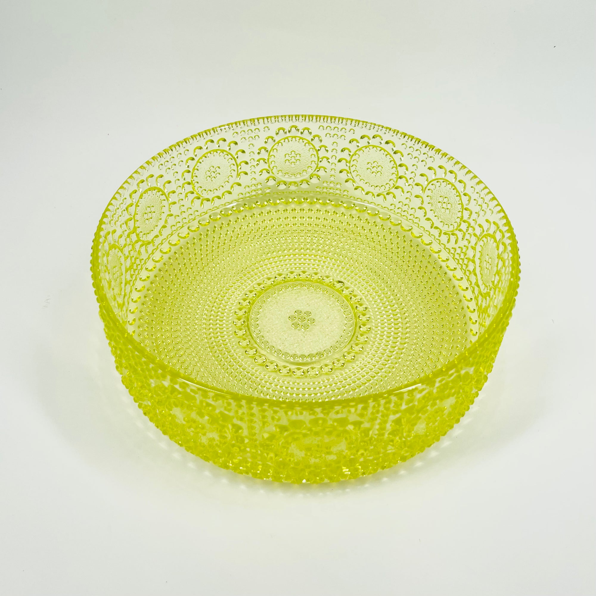 MIDCENTURY FINNISH URANIUM GLASS GRAPPONIA BOWL BY NANNY STILL FOR RIIHIMAEN LASI