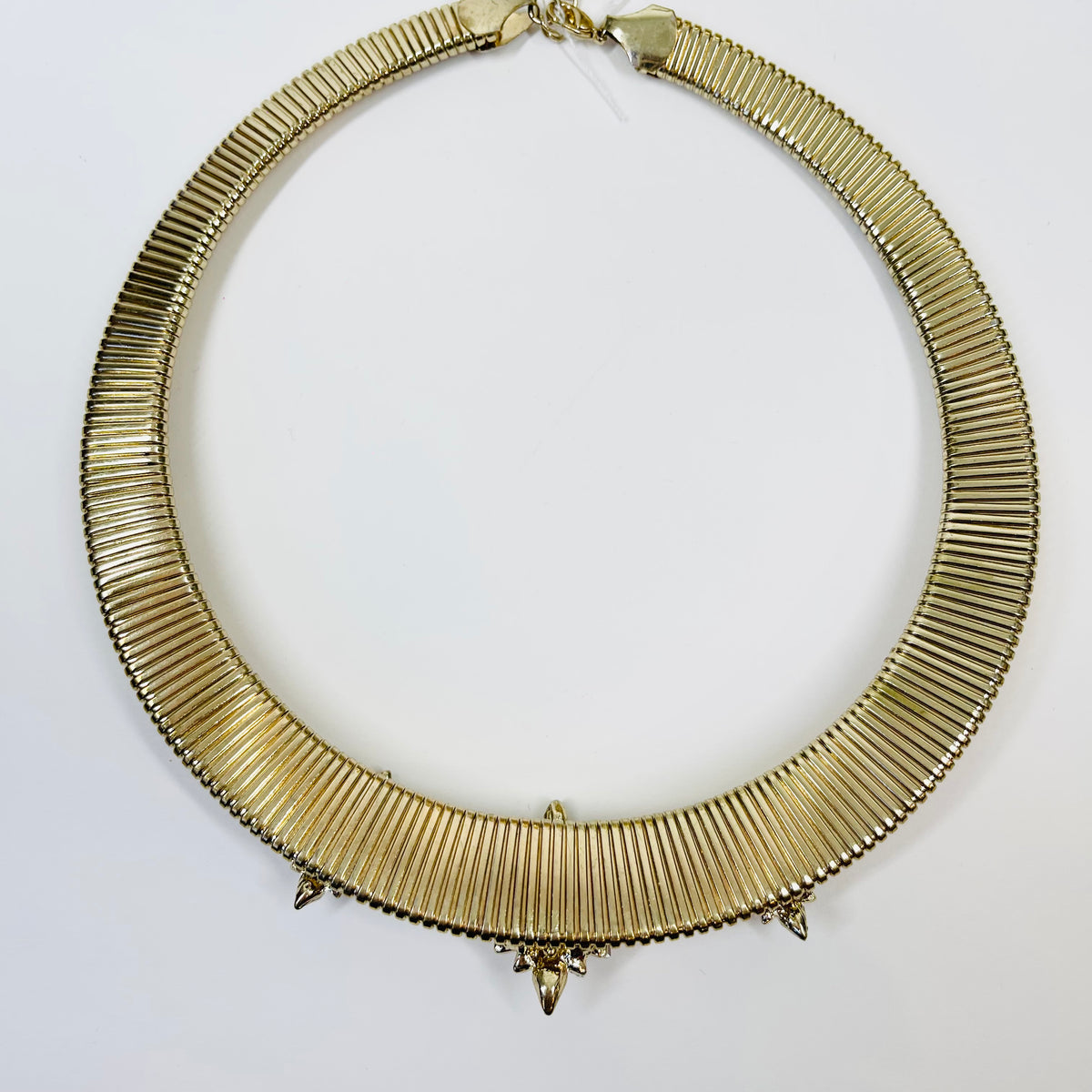 1970s CHUNKY TUBOGAS MESH DIAMANTE STATEMENT NECKLACE