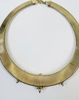 1970s CHUNKY TUBOGAS MESH DIAMANTE STATEMENT NECKLACE