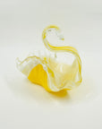 1970s OTK JAPAN SWAN CASED YELLOW BON BON BASKET