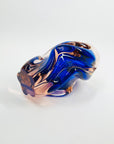 1960s CZECH PINK COBALT BLUE TWIST SOMMERSO GLASS POSY VASE BY JOSEF HOSPODKA