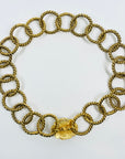 LIMITED EDITION 2005 CHANEL RED GRIPOIX MEDALLION PENDANT WITH FILIGREE HOOP LINKS NECKLACE