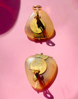 1950s RESIN BRASS COIL STATEMENT CLIP ON EARRINGS