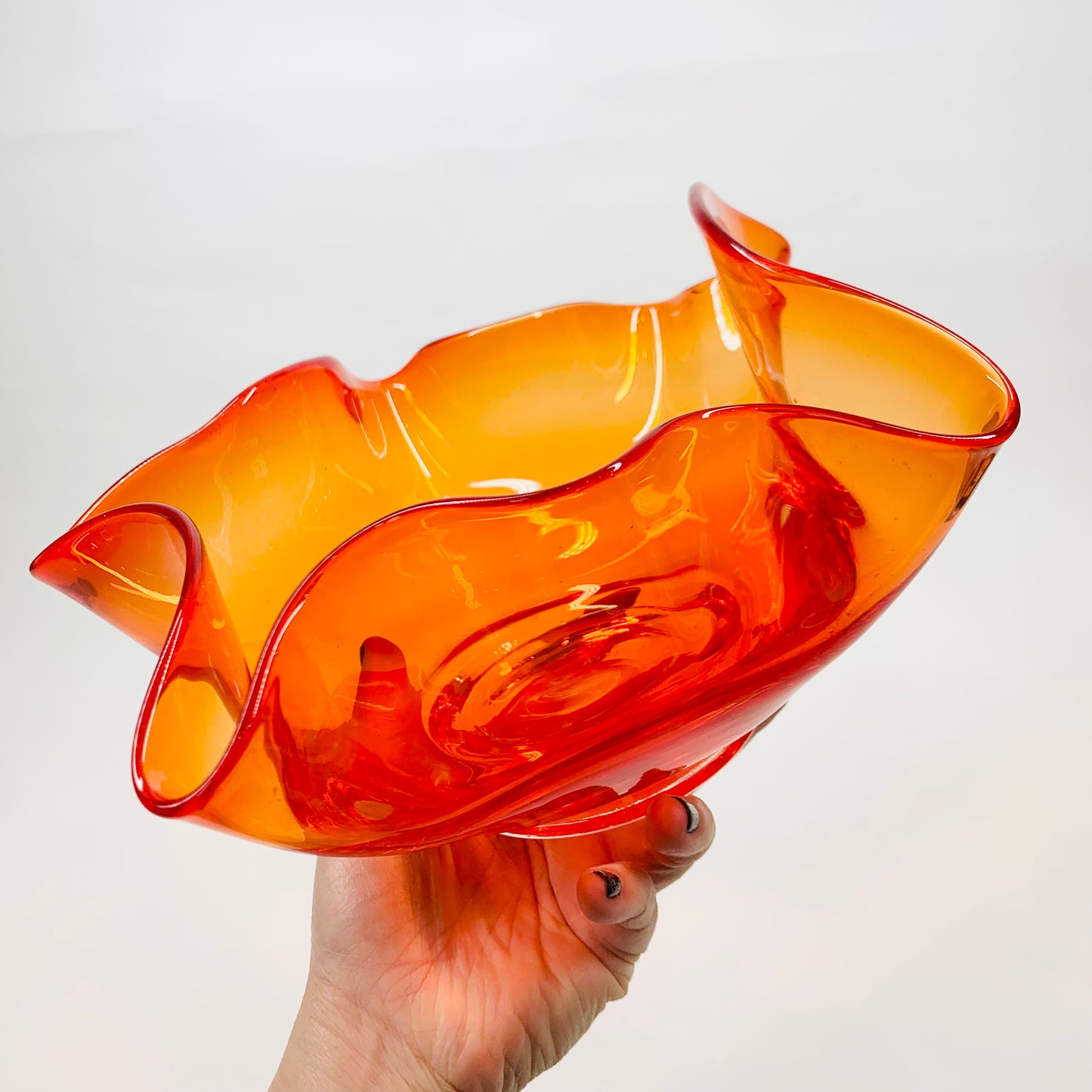 ORANGE RED OMBRE HANDKERCHIEF BOWL