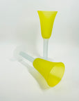 1970s HAND MADE MURANO YELLOW SATIN GLASS FLUTES