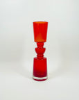 1960s FINNISH RED OMBRE GLASS HOOP VASE BY TAMARA ALADIN FOR RIIHIMAEN LASI