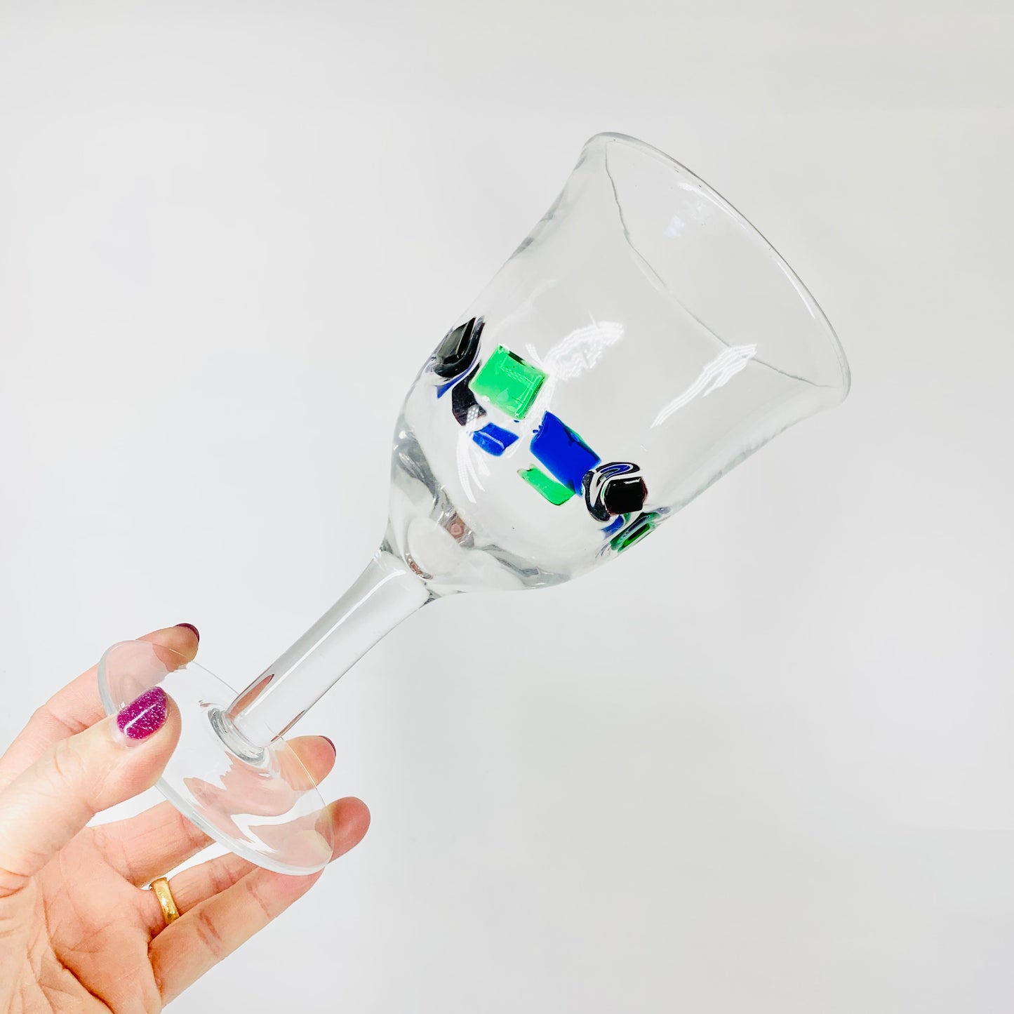 MURANO MOSAIC GLASS GOBLETS