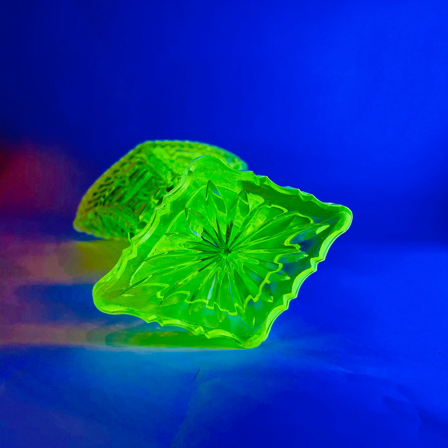 URANIUM GLASS FOOTED VASE