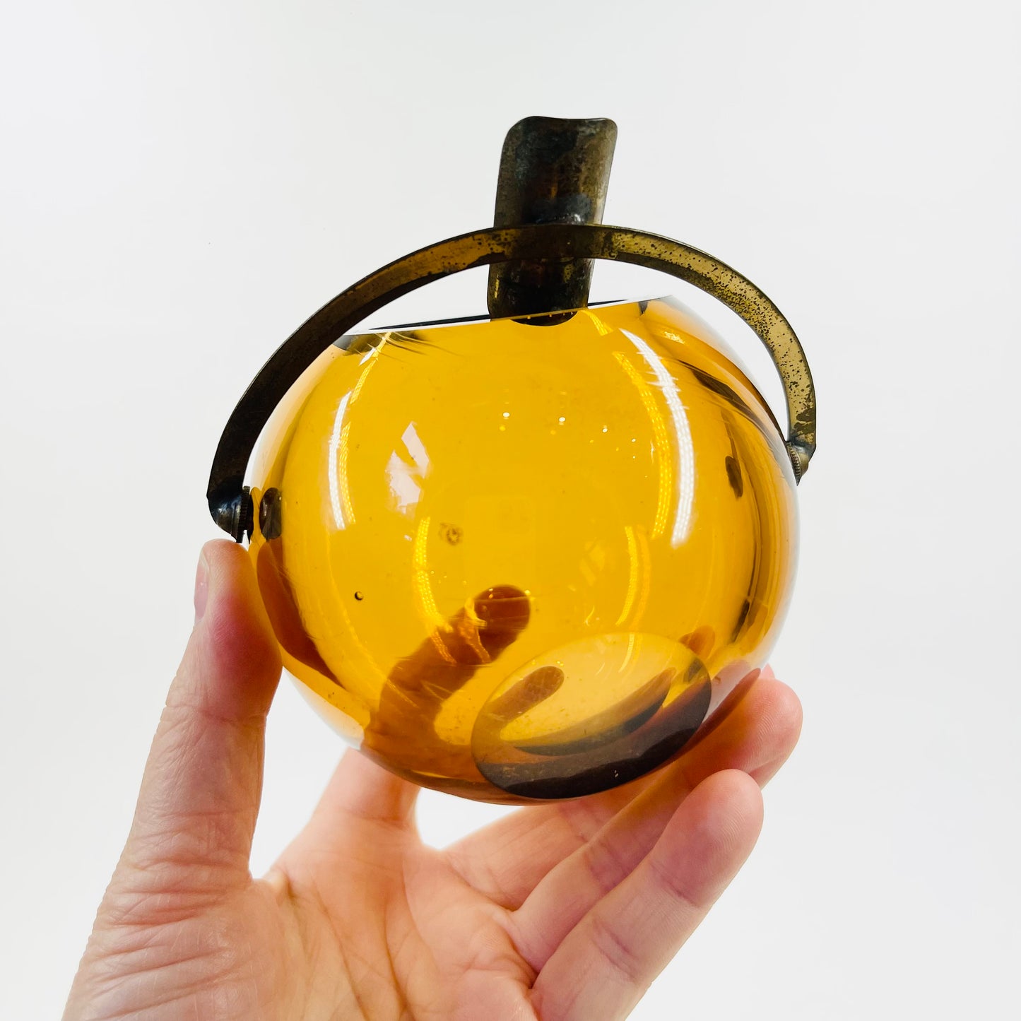 EXTREMELY RARE SPACE AGE MURANO AMBER GLASS ASHTRAY