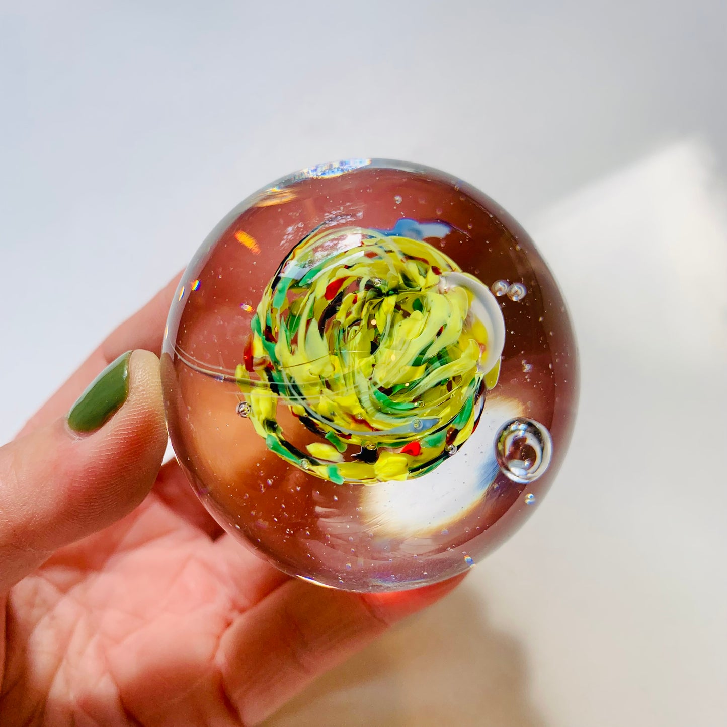 YELLOW SPATTER PAPERWEIGHT