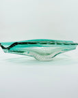 1950s MURANO TURQUOISE BLUE GLASS BOWL/ASHTRAY WITH CONTROLLED BUBBLES