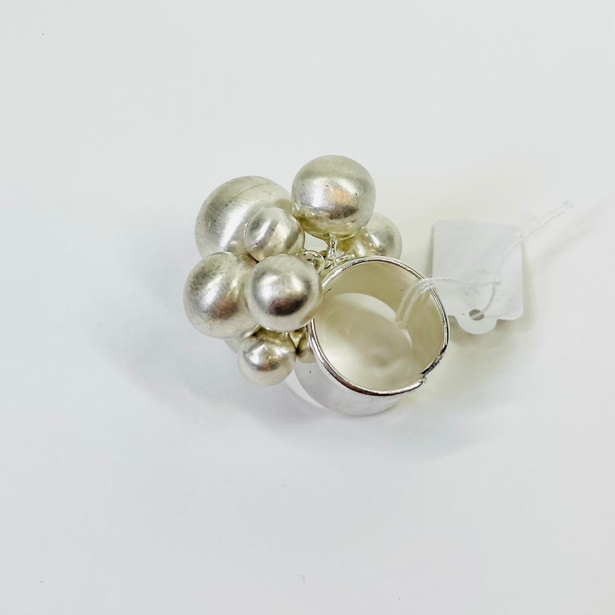 1960s DANISH BRUTALIST BUBBLES SILVER RING