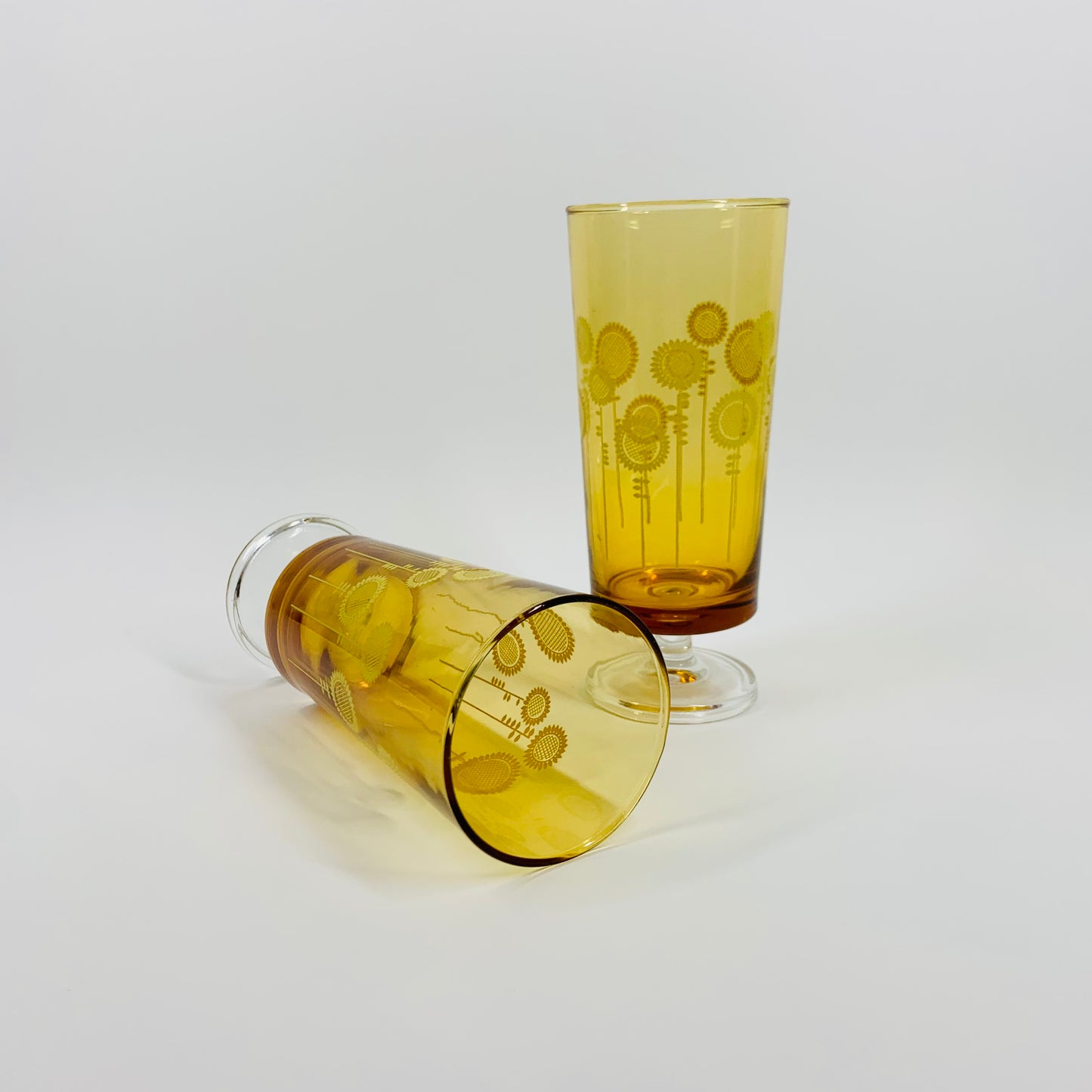 70s JAPANESE FOOTED HIGHBALL GLASSES