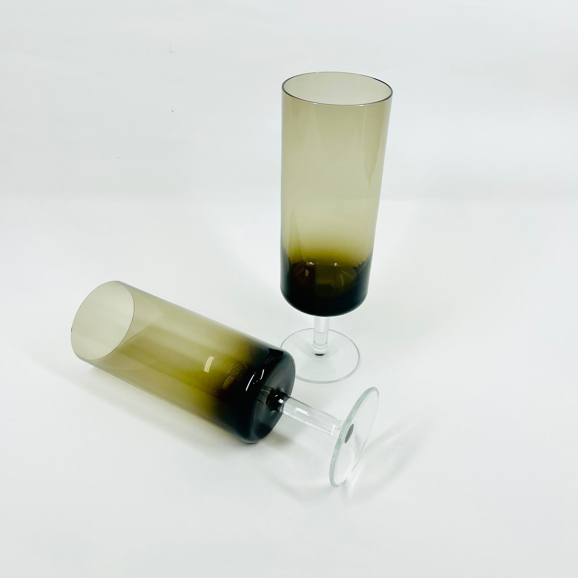 1950s GREY FOOTED HIGHBALL GLASSES