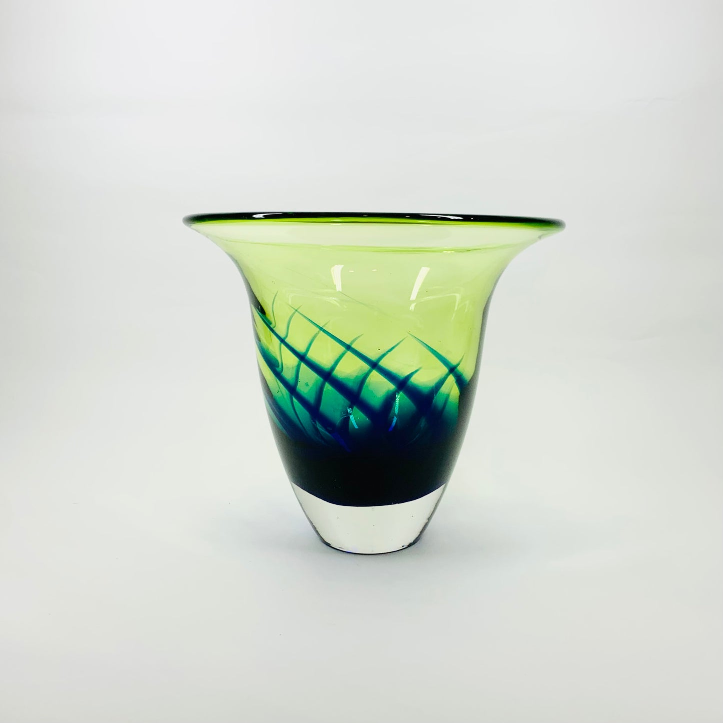 GREEN ART GLASS VASE