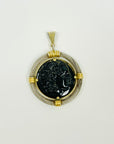 1920s CINER BLACK GLASS CAMEO OF ALEXANDER THE GREAT PENDANT