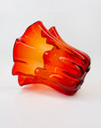 70s JAPANESE ORANGE RED OMBRE HANDKERCHIEF VASE