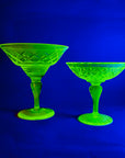 ANTIQUE URANIUM GLASS COMPORT