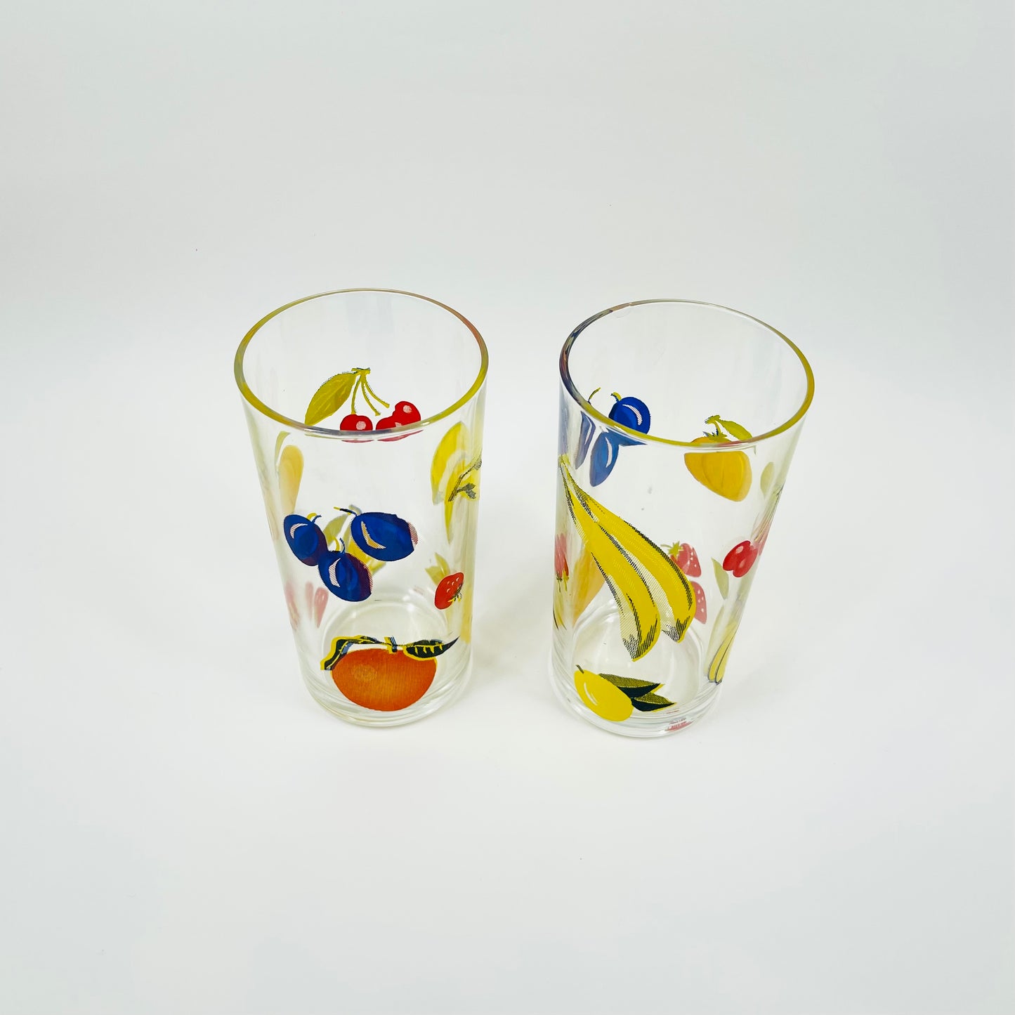 1970s ITALIAN LAMINATED FRUIT HIGHBALL GLASSES