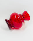 ANTIQUE ITALIAN MURANO RUBY RED GLASS HOOP POSY VASE