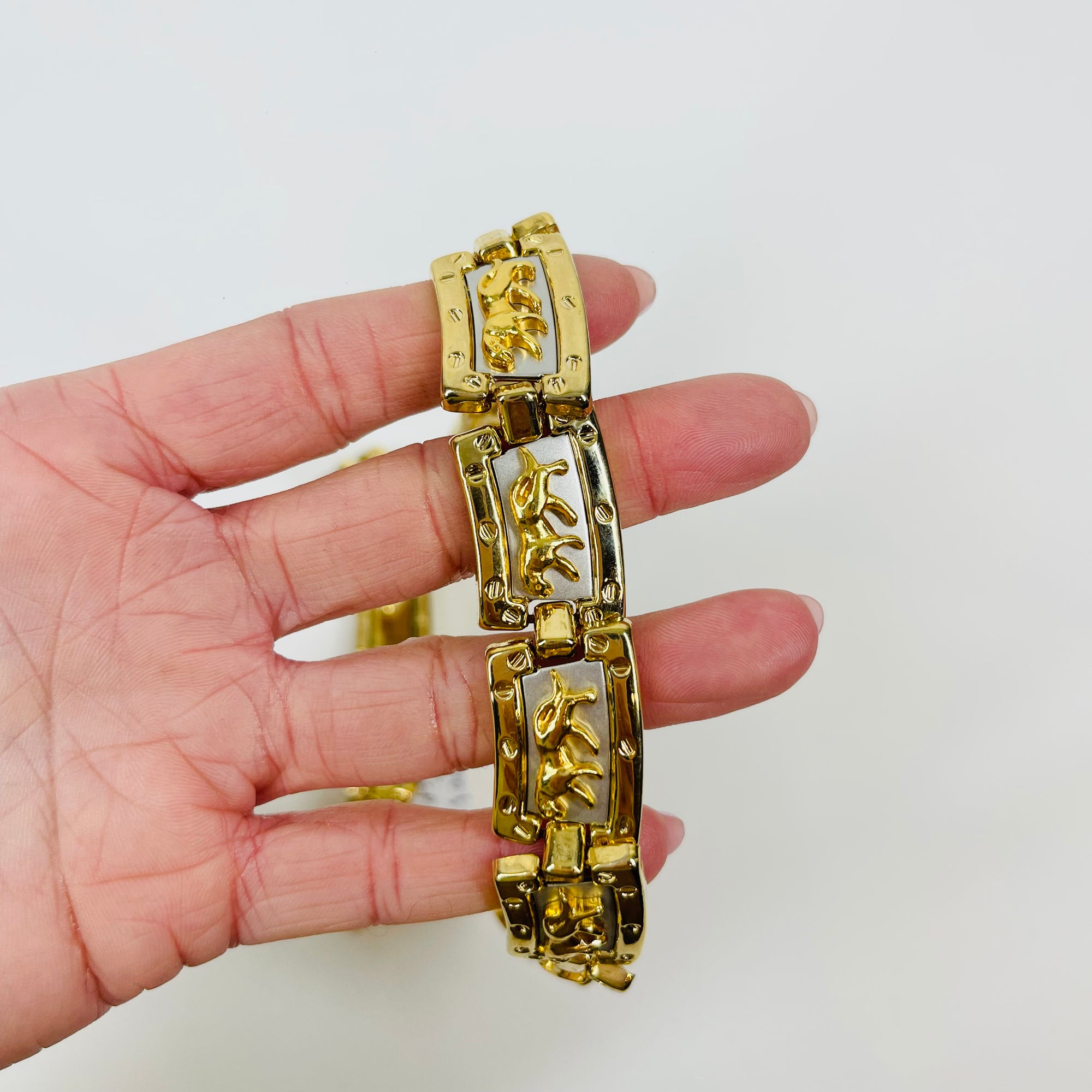 1980s PARK LANE TWO TONE PANTHER COLLAR NECKLACE