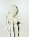 1980s LARGE HAND PAINTED PORCELAIN SCULPTURE OF A FEMALE THINKER
