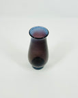 1980s SIGNED ORREFORS PURPLE HARLEQUIN GLASS MINIATURE VASE