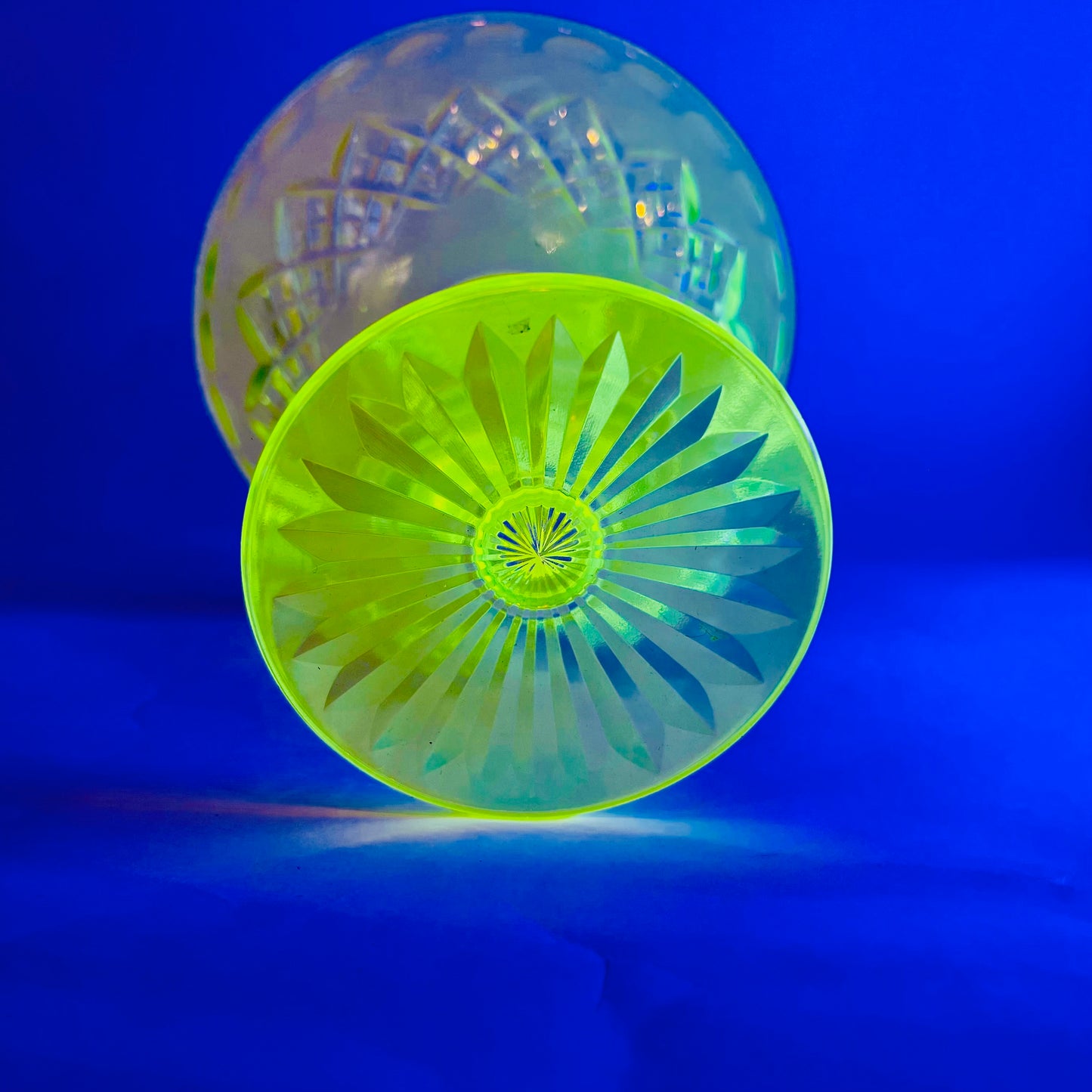 ANTIQUE URANIUM GLASS COMPORT