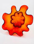 70s JAPANESE ORANGE RED OMBRE HANDKERCHIEF VASE
