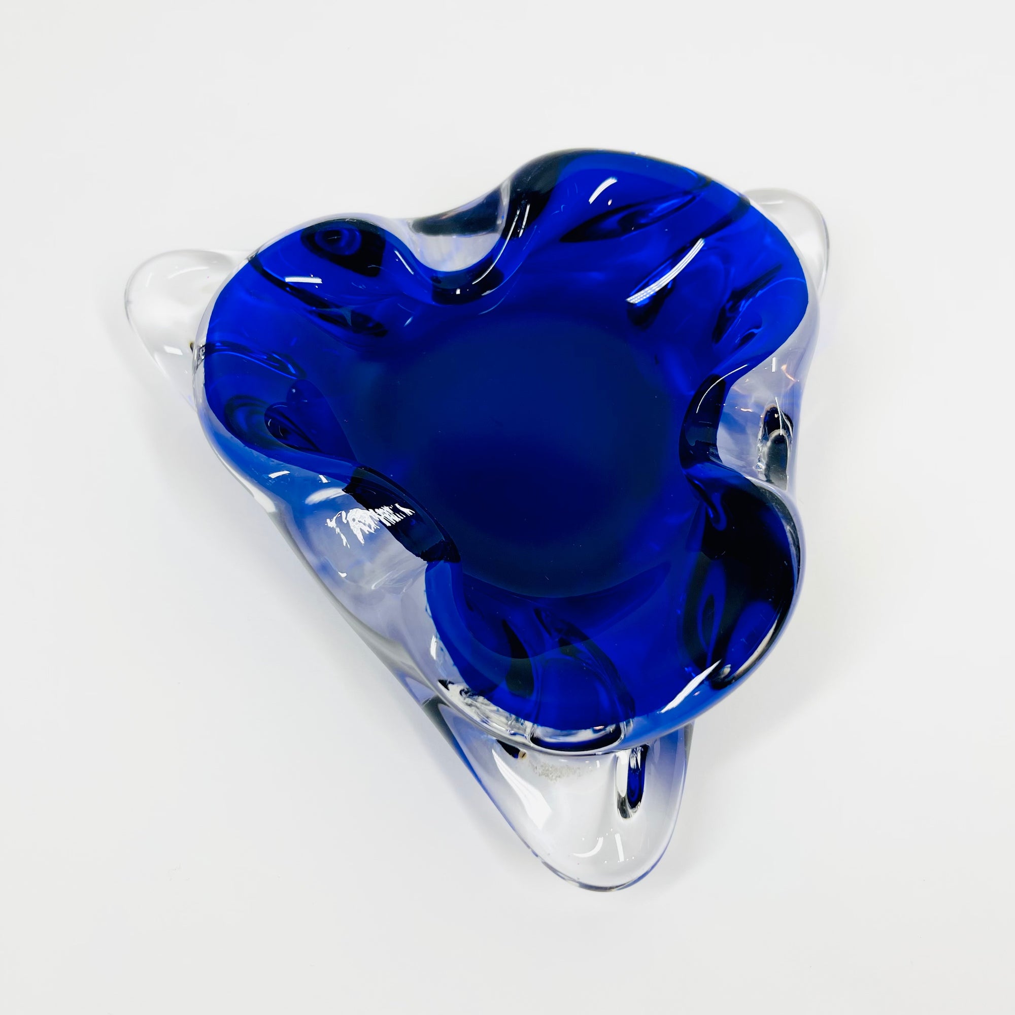1950s MURANO COBALT BLUE SOMMERSO TREFOIL BOWL/ASHTRAY
