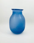 1980s BLUE ACID WASHED GLASS VASE
