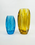 1960s SKLO UNION ROSICE LENS GLASS VASE BY RUDOLF SCHROTTER