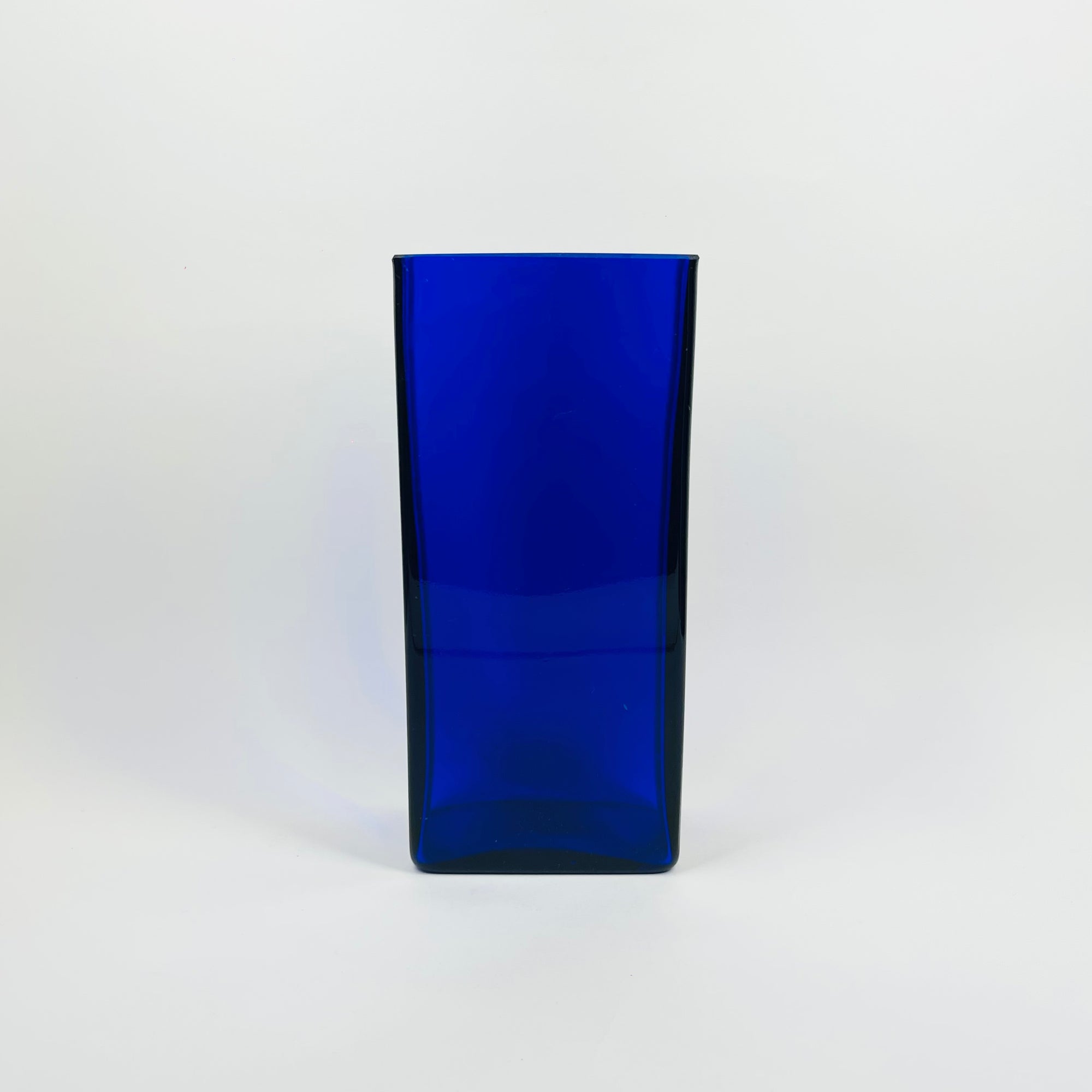 ANTIQUE COBALT BLUE GLASS BRICK VASE