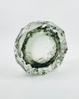 1950s SMOKY GREY MURANO MANDRUZZATO SOMMERSO FACETED TEXTURED GLASS BOWL