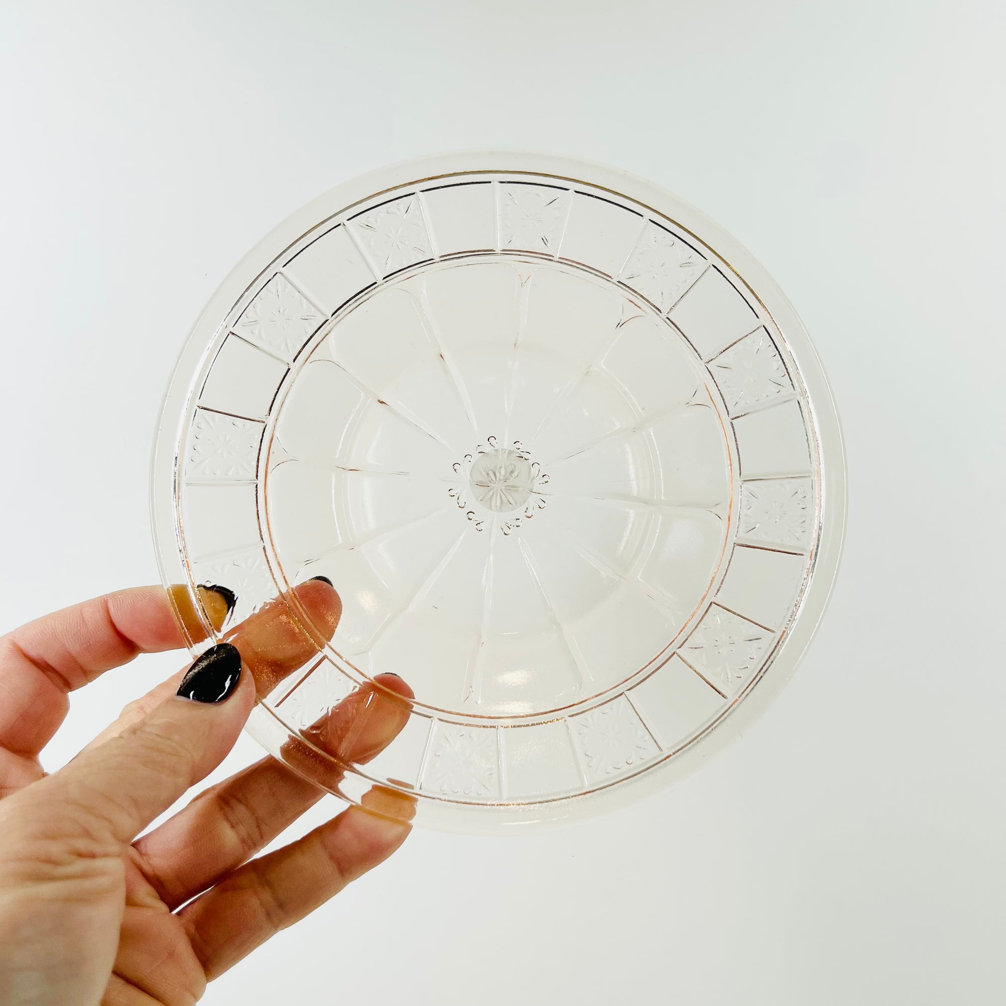 ANTIQUE DEPRESSION PINK PRESSED GLASS PLATE/BOWL/DINNER SERVICE