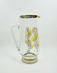 1950s HAND PAINTED ABSTRACT TREE THEME GLASS JUG SET