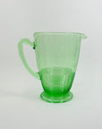 ANTIQUE GREEN DEPRESSION GLASS JUG