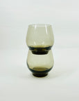 1950s GREY ROUND TUMBLER GLASSES WITH PINCHED BASE
