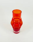 1960s FINNISH RED ORANGE OMBRE GLASS HOOP VASE BY TAMARA ALADIN FOR RIIHIMAEN LASI