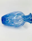 1980s JAPANESE BLUE SPATTER SWIRLS GLASS VASE