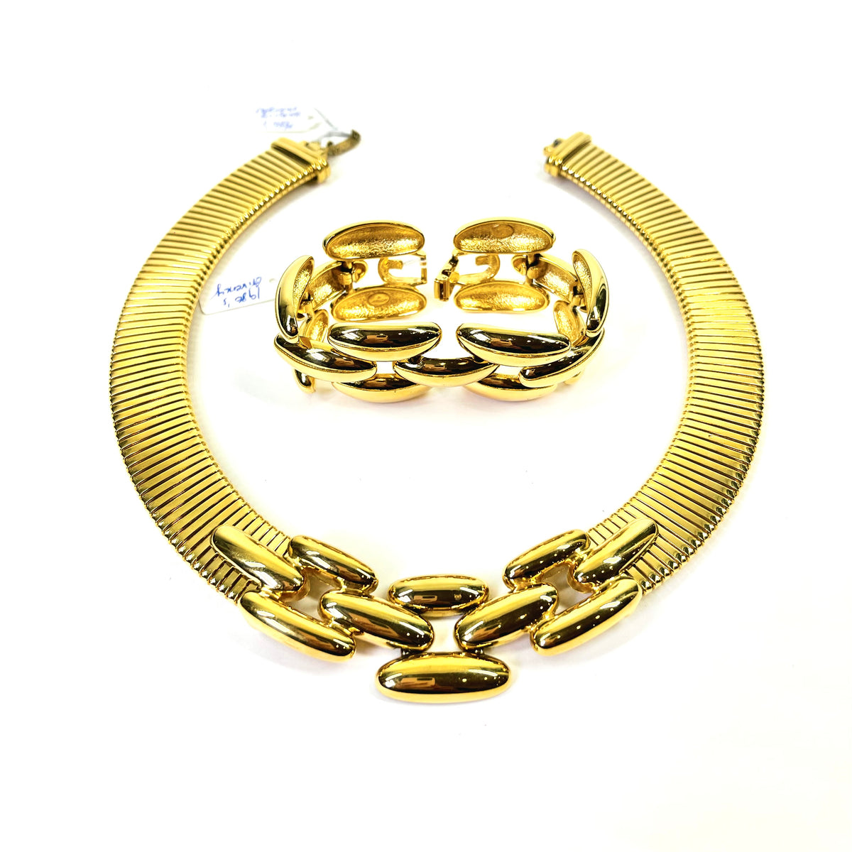 1980s GIVENCY TUBOGAS LINKS NECKLACE SUITE