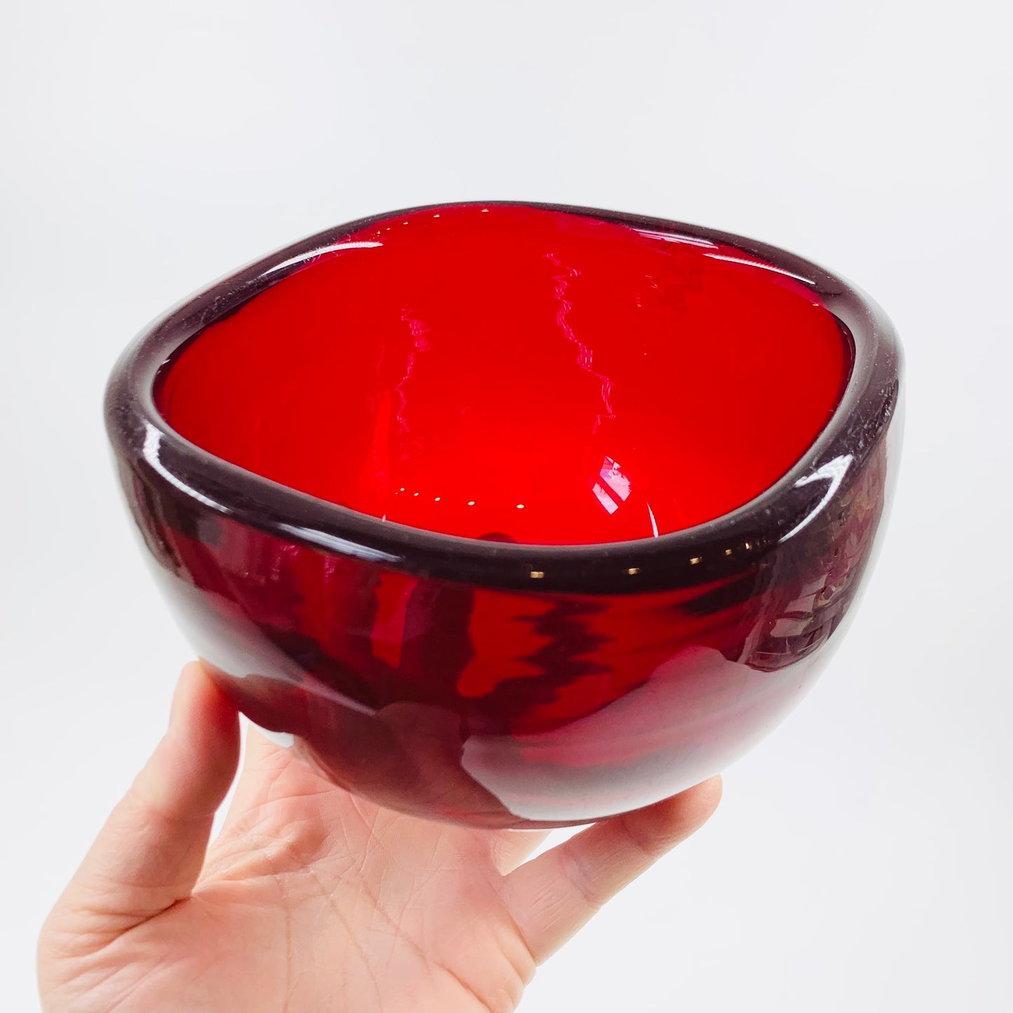 MCM MURANO RED TRINKET BOWL