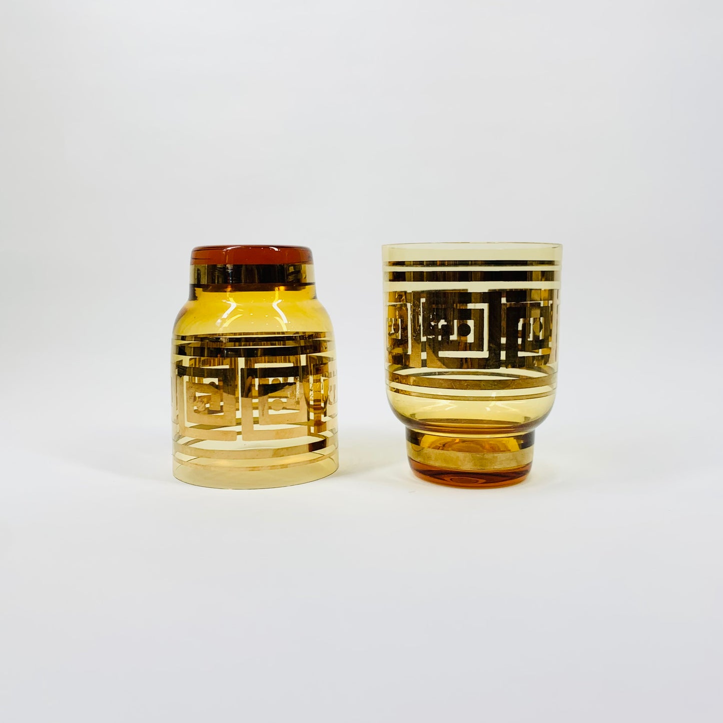 50s AMBER GOLD GILDED GLASSES