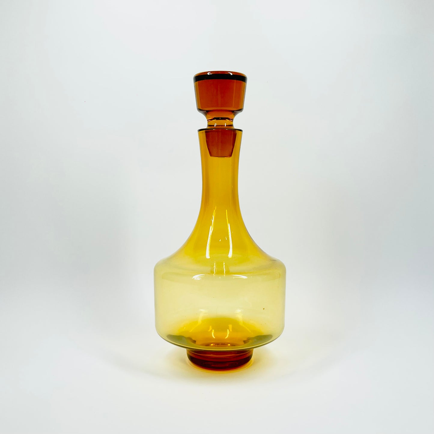 1970s POLISH AMBER GLASS DECANTER