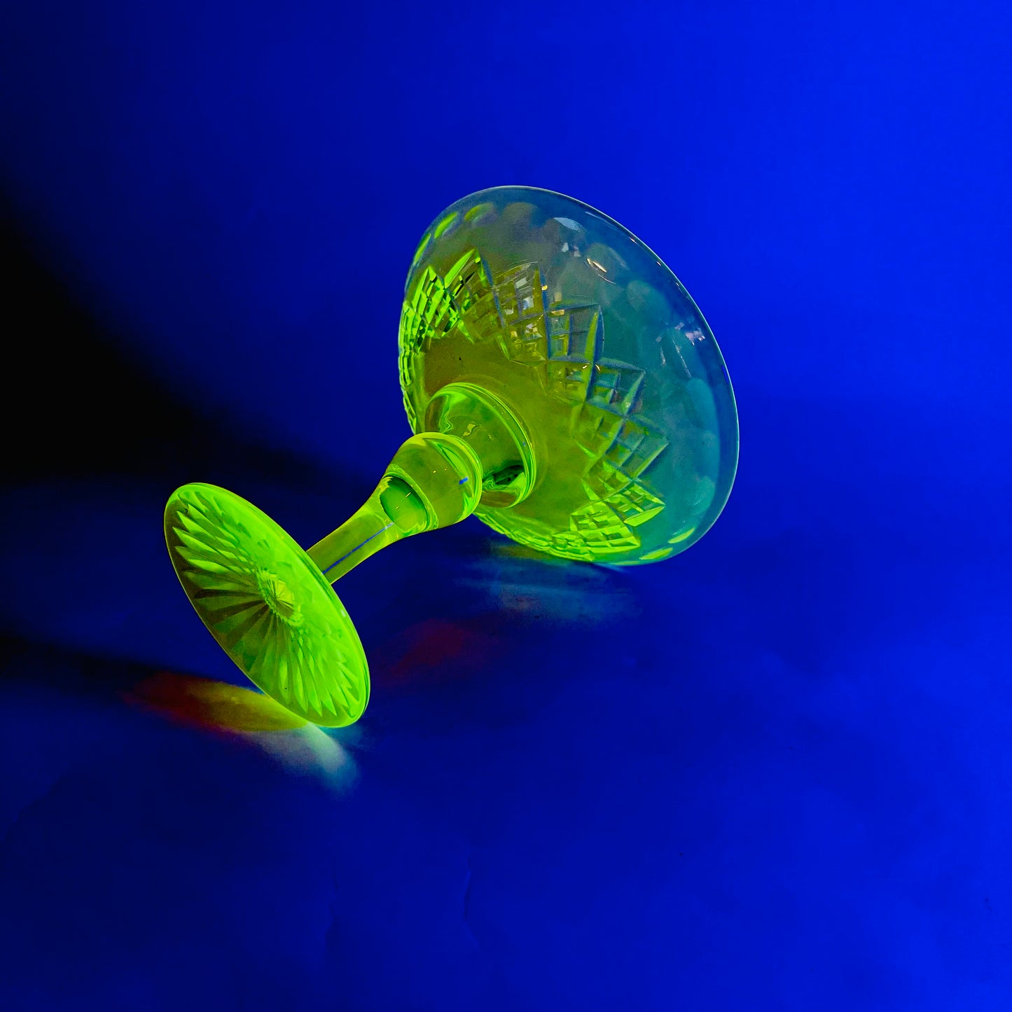 ANTIQUE URANIUM GLASS COMPORT