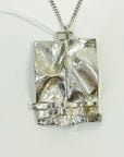 1960s STERLING SILVER BRUTALIST PENDANT NECKLACE BY FINNISH MASTER BJORN WECKSTROM